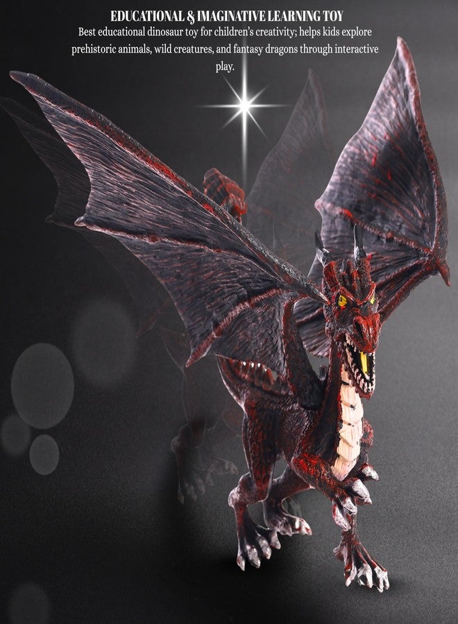 Mallexo Realistic Flying Dragons Dino Animal Toy for Kids 3+ with 1PCS Attractive Warrior Toys Action Figurine Playset for Boys and Girls Birthday Gift for Children Decor & Educational Items (Red) - Image 5